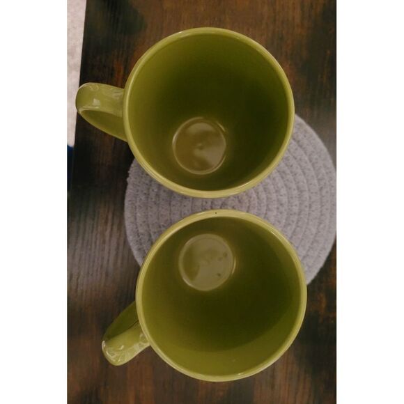 Corelle Stoneware Lime Green Coffee Mugs Modern Kitchen Drinkware Set of‎ 2 - Picture 4 of 4